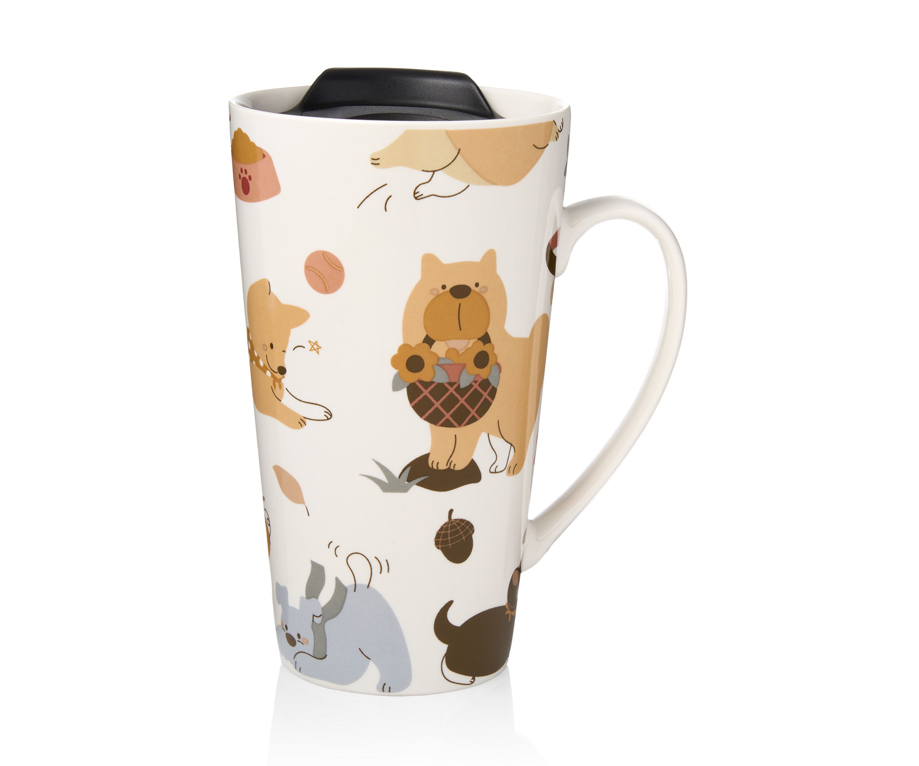 Fall Dogs Travel Mug with Lid
