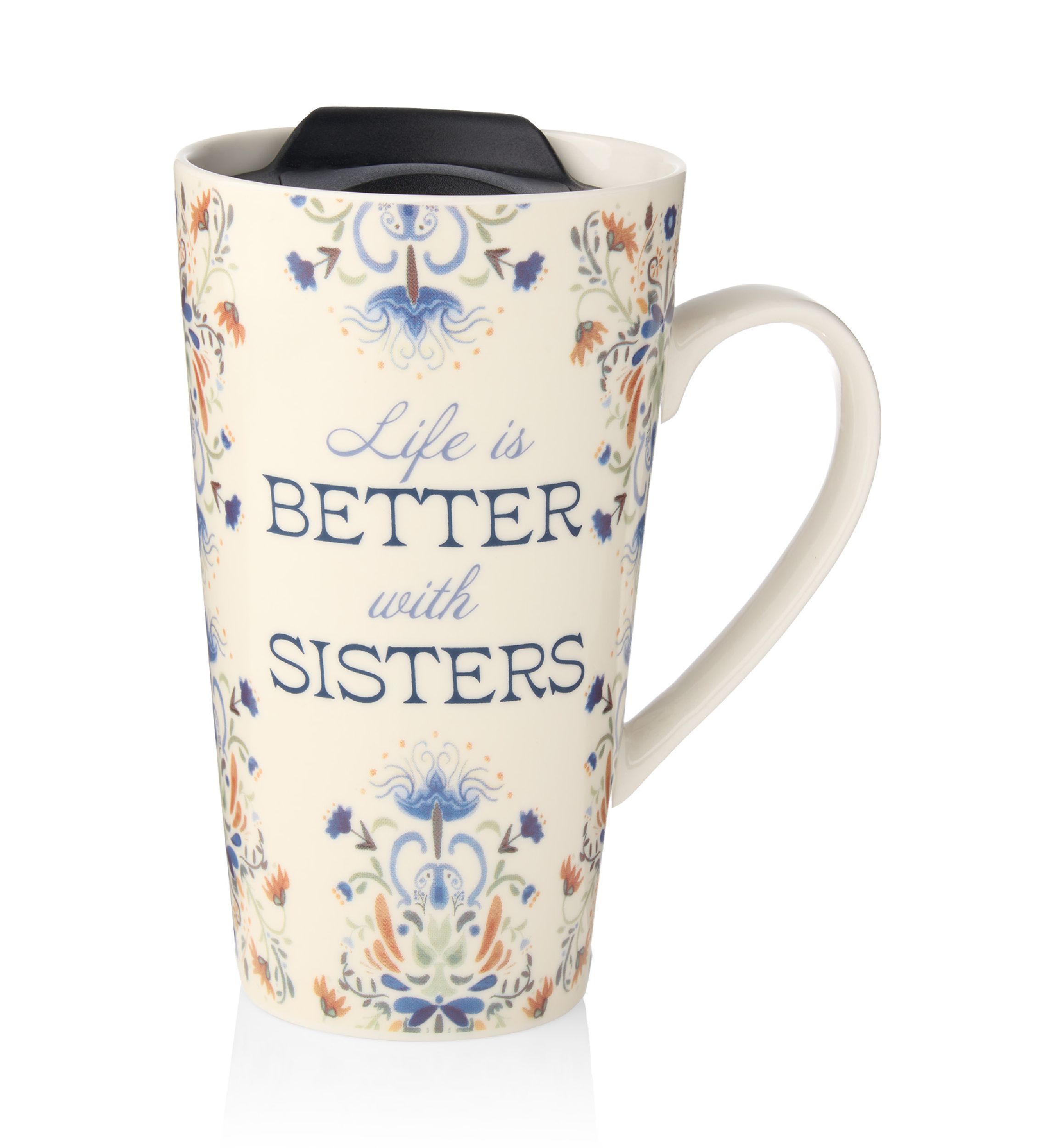 Life is Better with Sisters Travel Mug with Lid