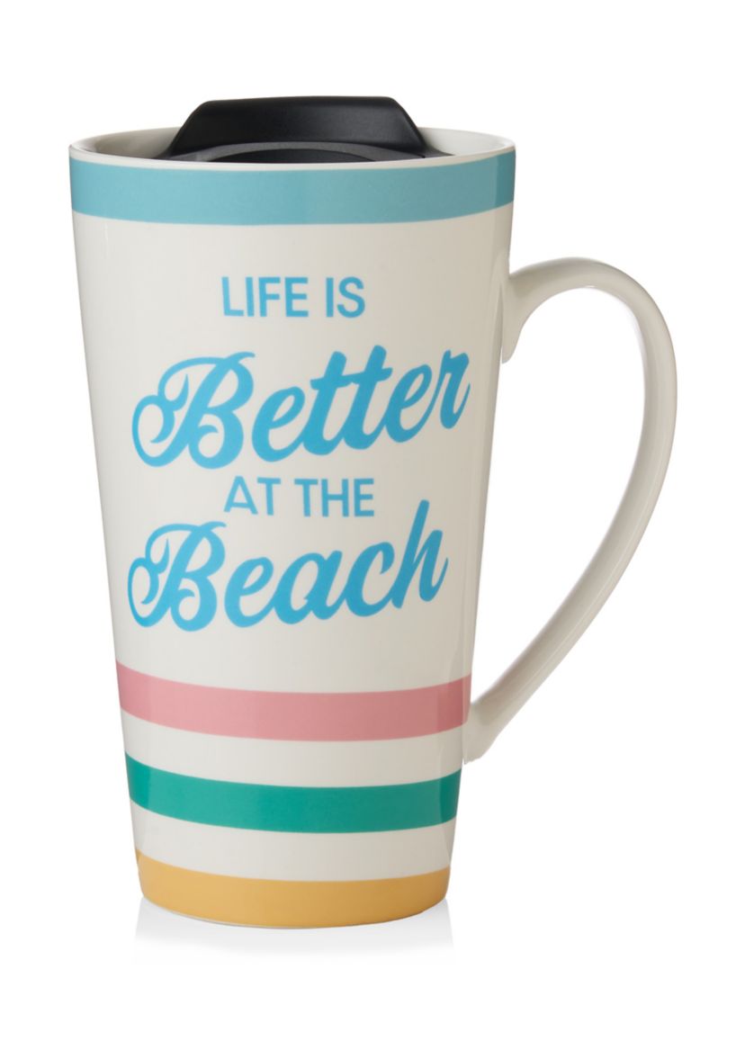 Life is Better at The Beach Travel Mug with Lid