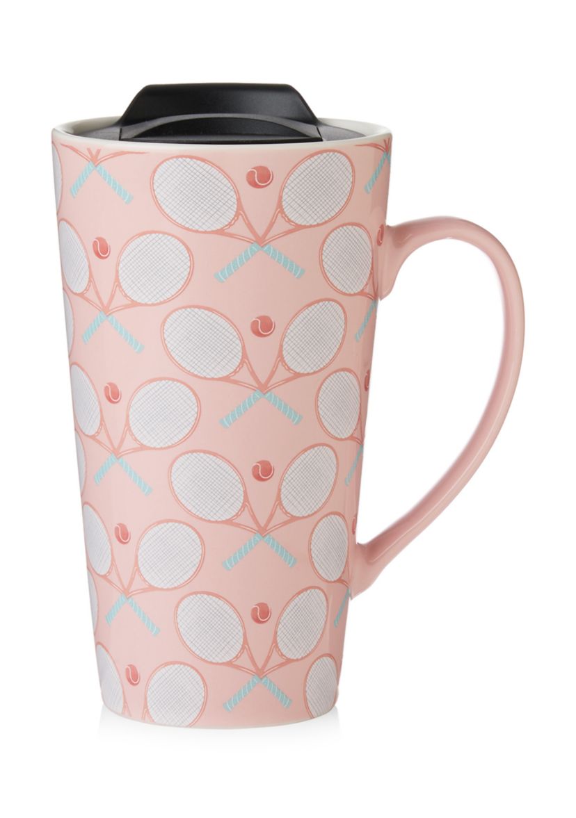 Tennis Racquet Pink Travel Cup