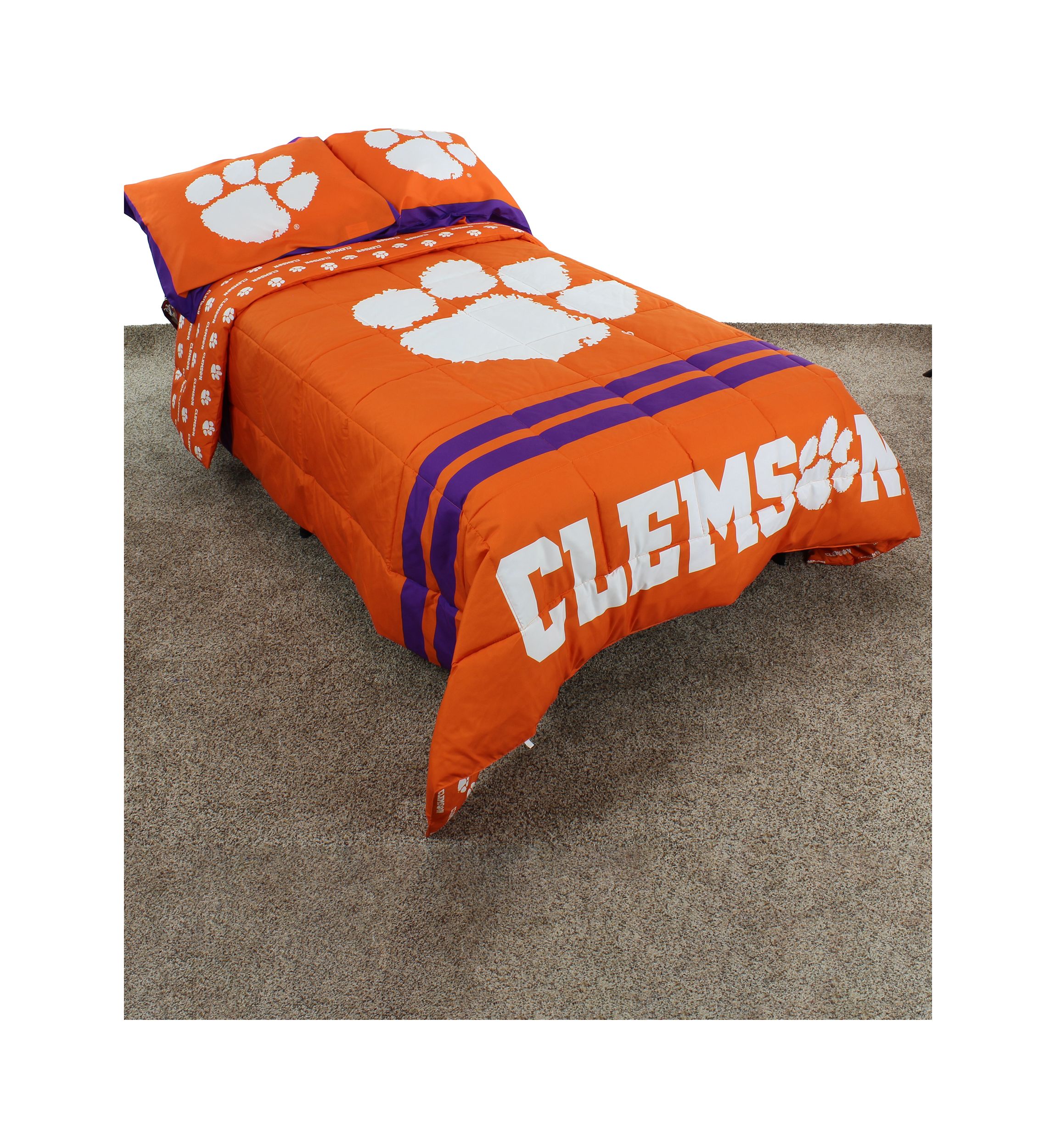 NCAA Clemson Tigers Reversible Comforter Set
