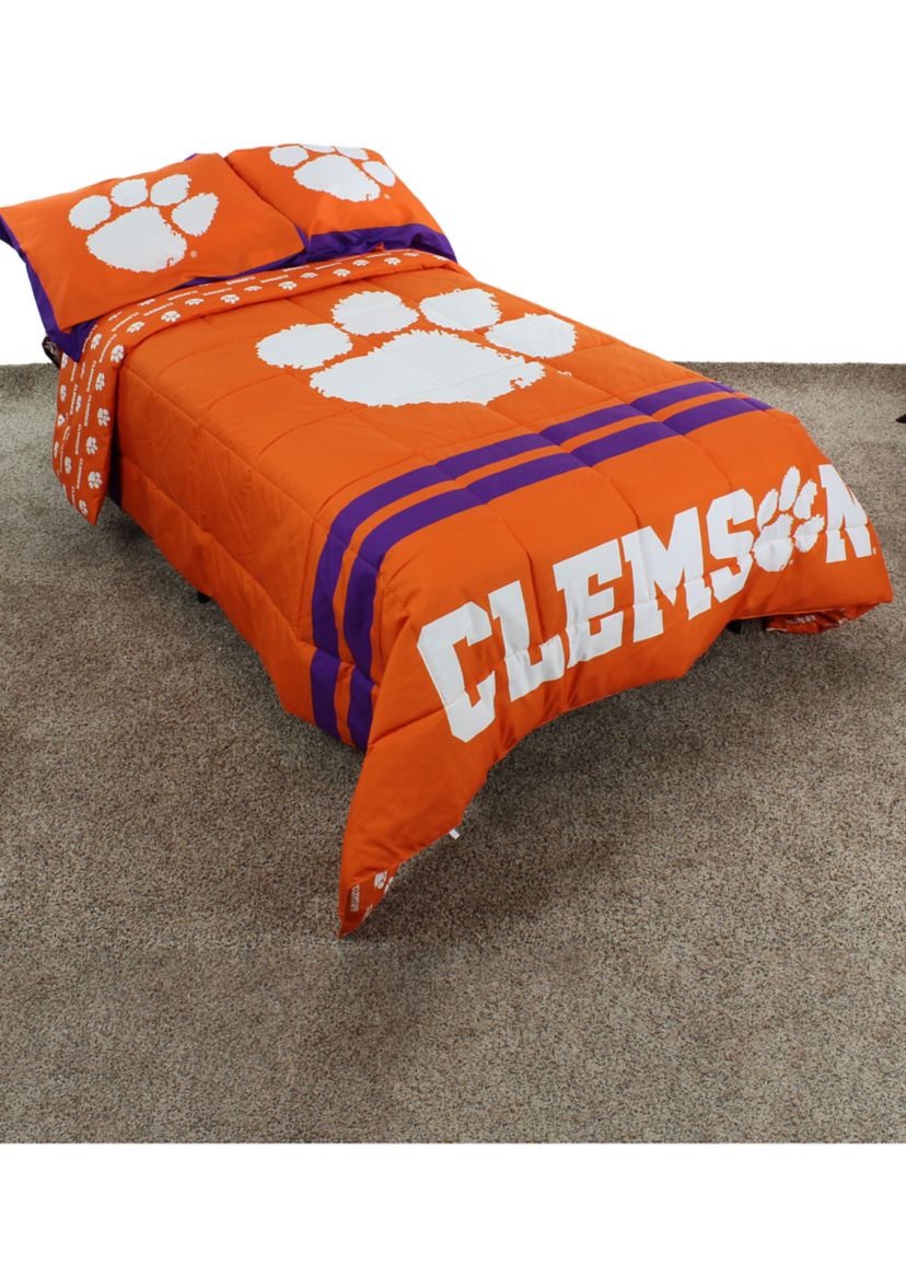 NCAA Clemson Tigers Reversible Comforter Set