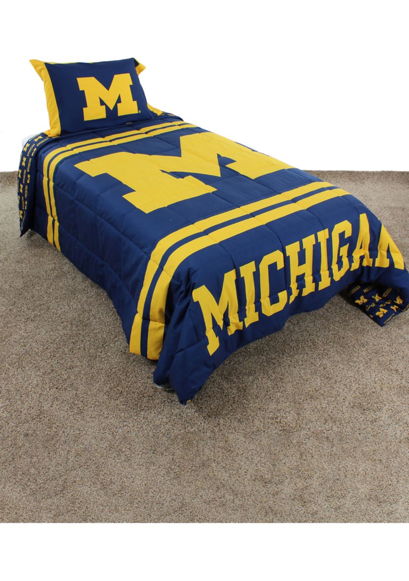 NCAA Michigan Wolverines Reversible Comforter Set