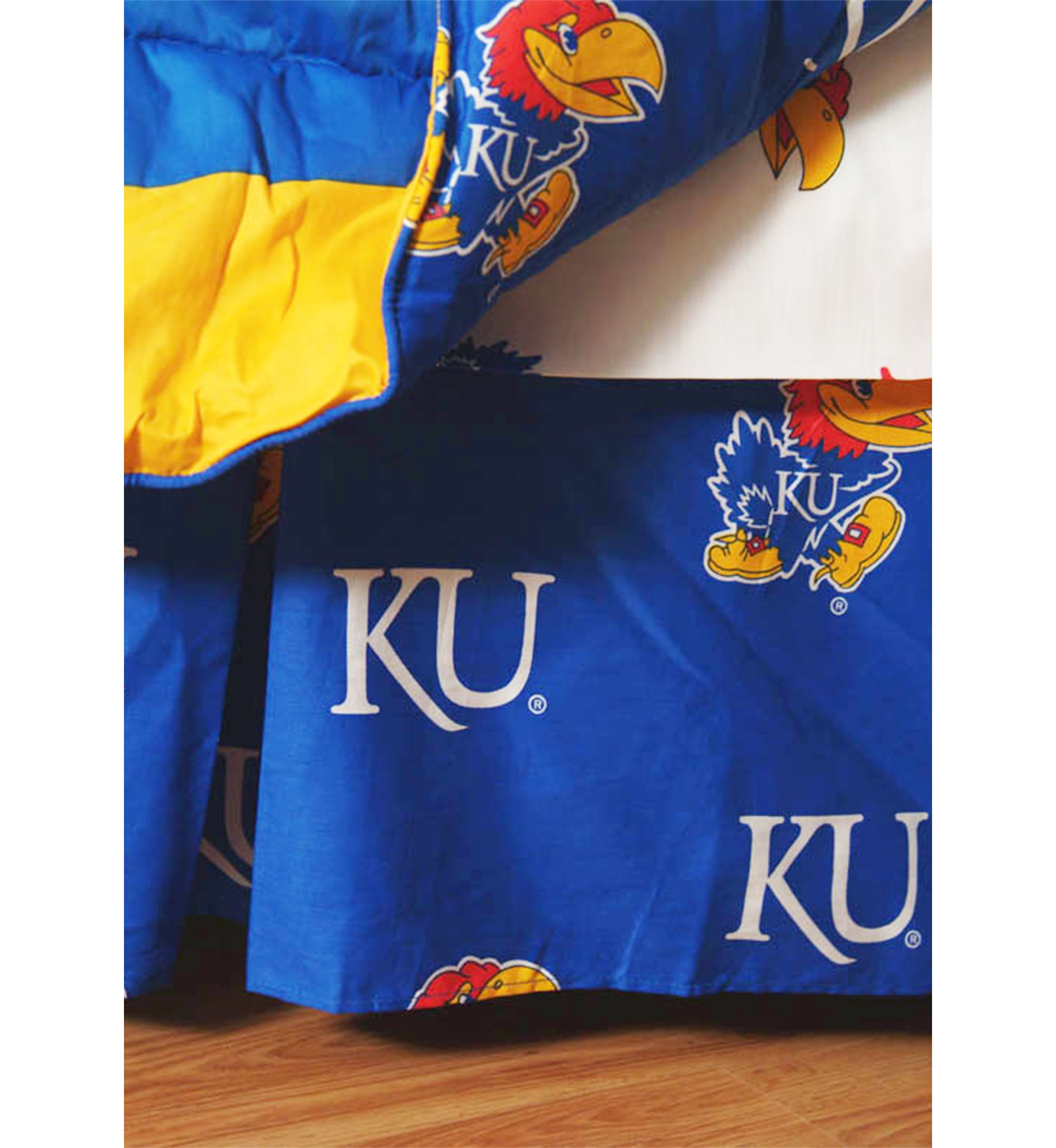 NCAA Kansas Jayhawks Printed Dust Ruffle