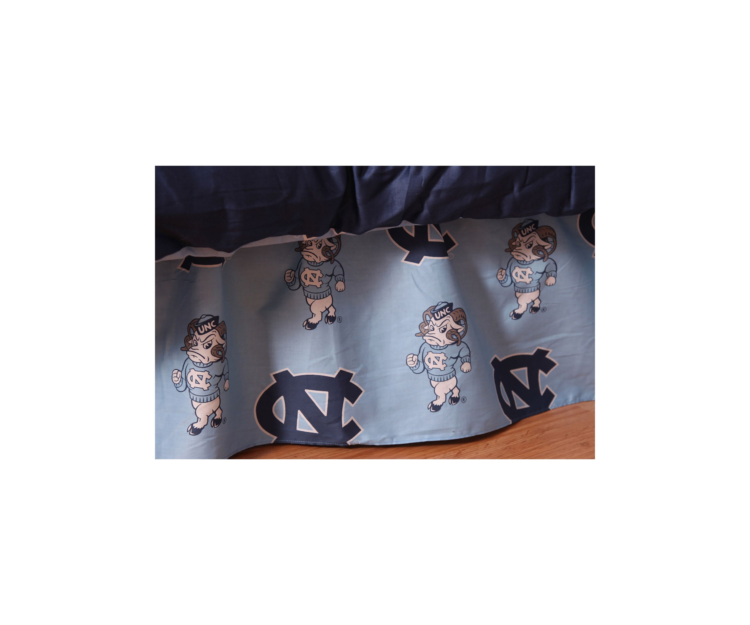NCAA North Carolina Tar Heels Printed Dust Ruffle