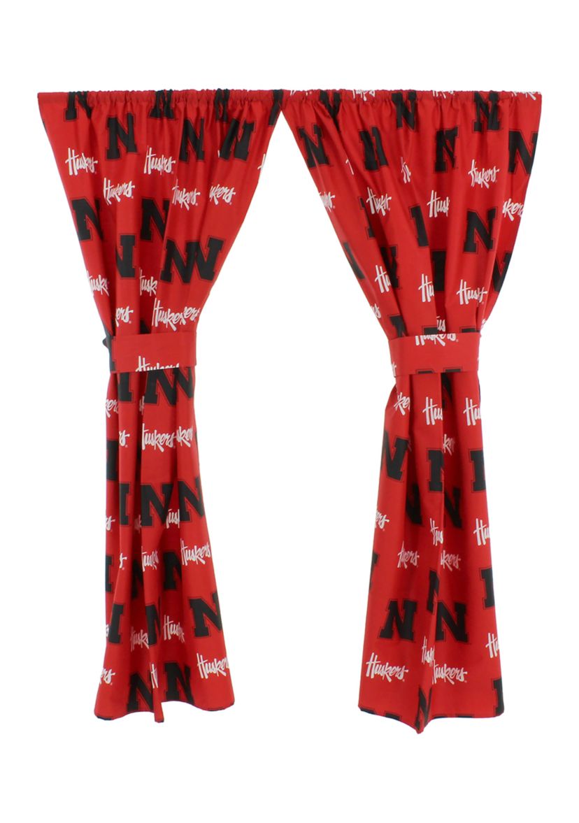NCAA Nebraska Cornhuskers Printed Curtain Panels