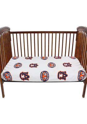 College Covers Ncaa Auburn Tigers Baby Crib Fitted Sheet White