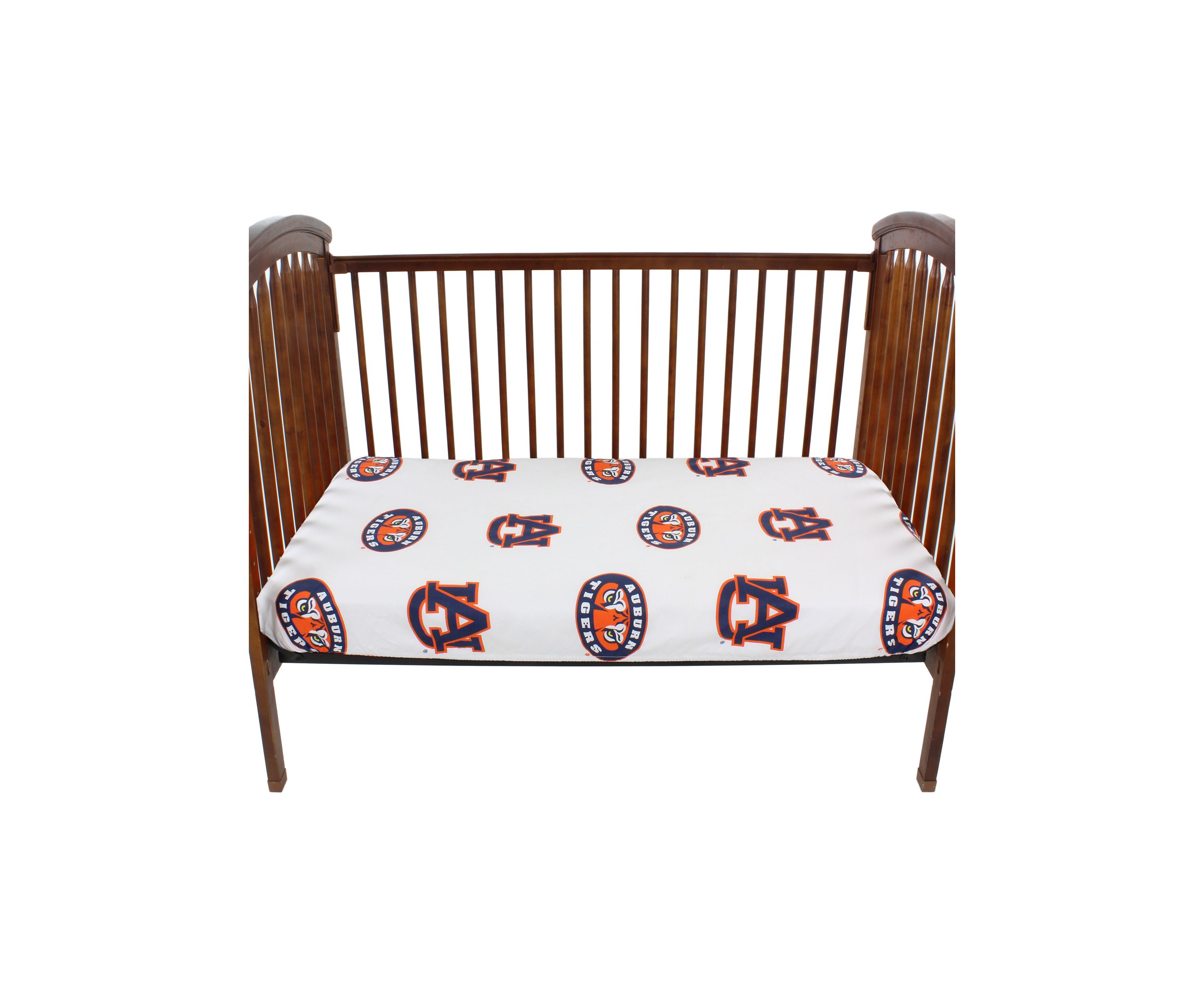 NCAA Auburn Tigers Baby Crib Fitted Sheet White