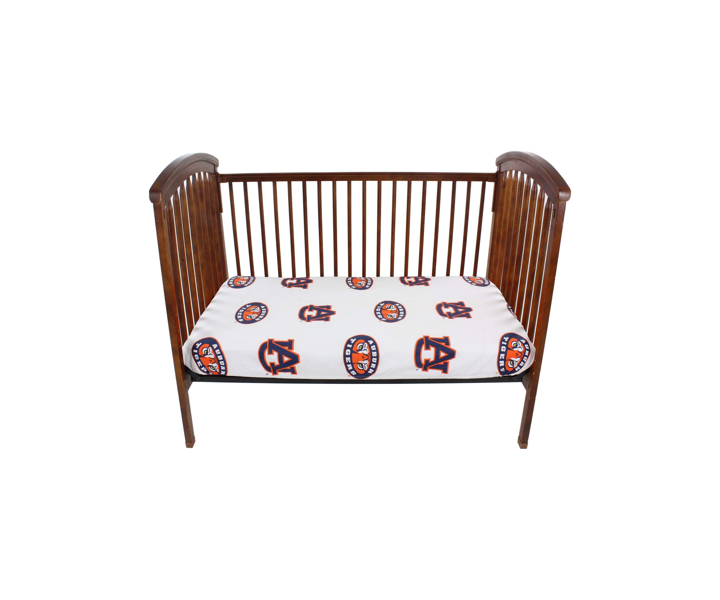 NCAA Auburn Tigers Baby Crib Fitted Sheet White