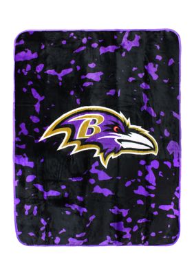 College Covers Nfl Baltimore Ravens Raschel Knit Throw Blanket