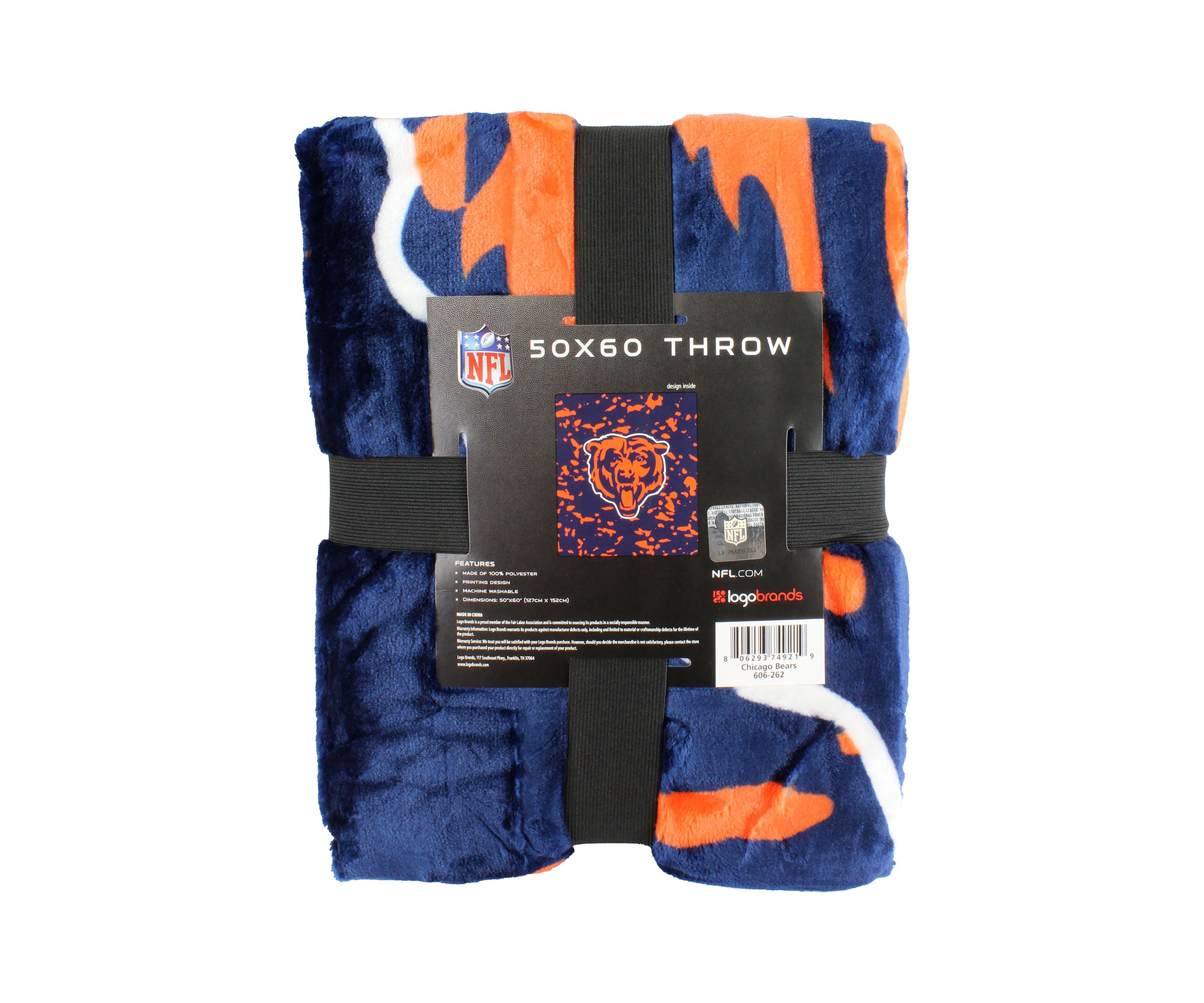 NFL Chicago Bears Raschel Knit Throw Blanket