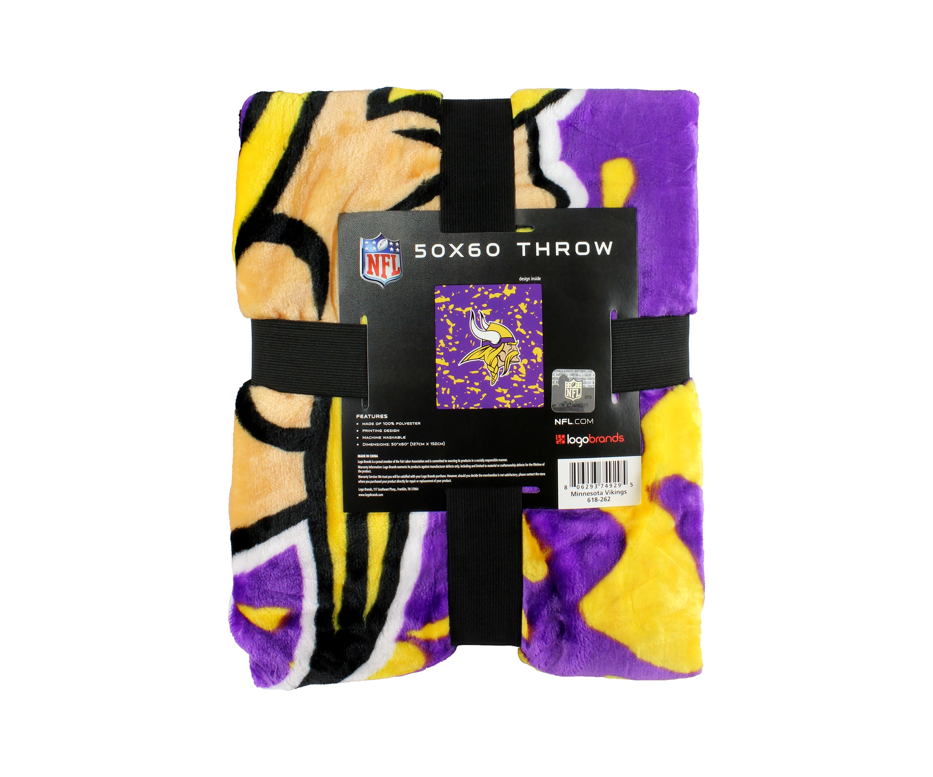 NFL Minnesota Vikings Raschel Knit Throw Blanket
