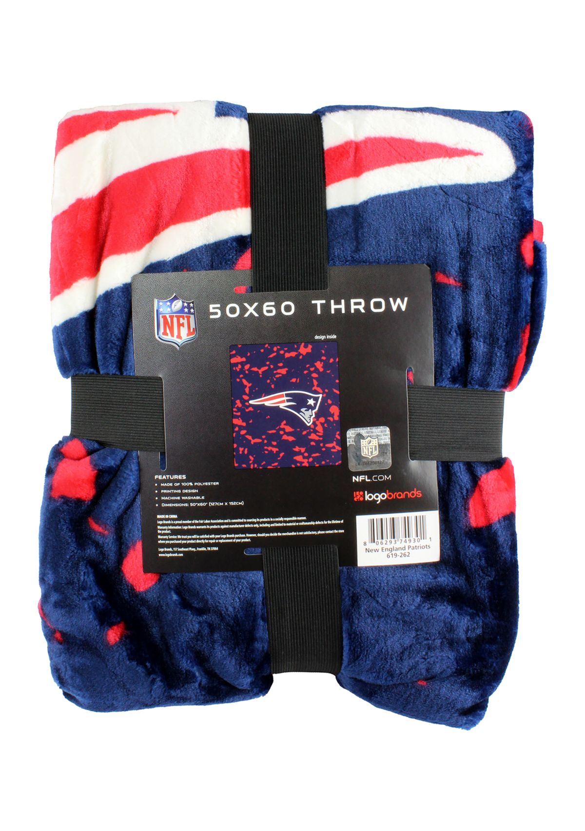 NFL New England Patriots Raschel Knit Throw Blanket