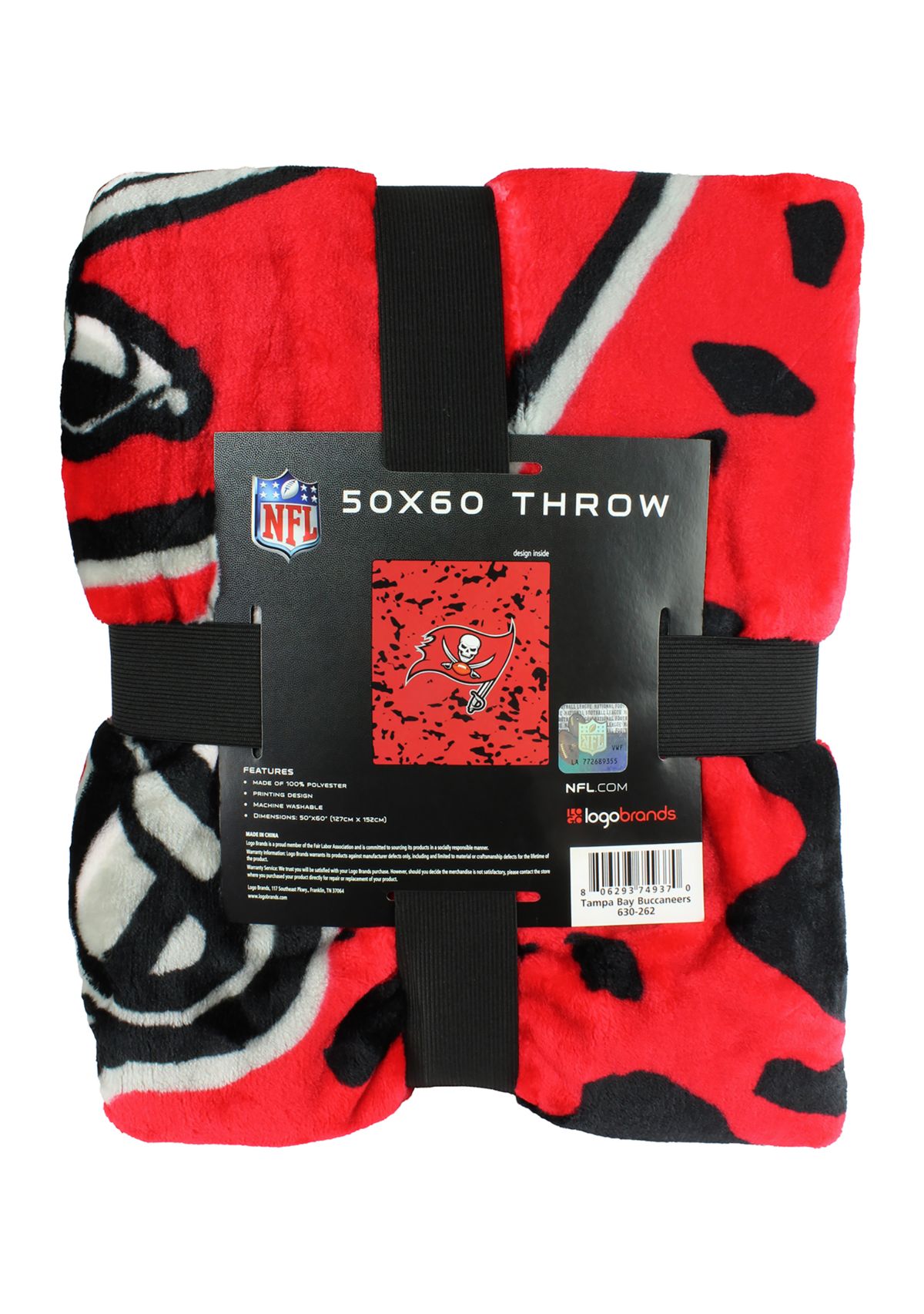 NFL Tampa Bay Buccaneers Raschel Knit Throw Blanket