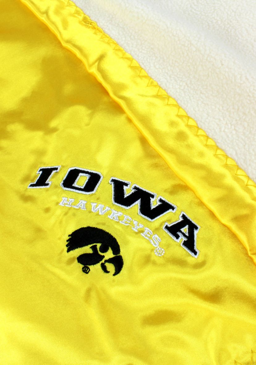 NCAA Iowa Hawkeyes 28 in x 28 in Silky and Super Soft Plush Baby Blanket