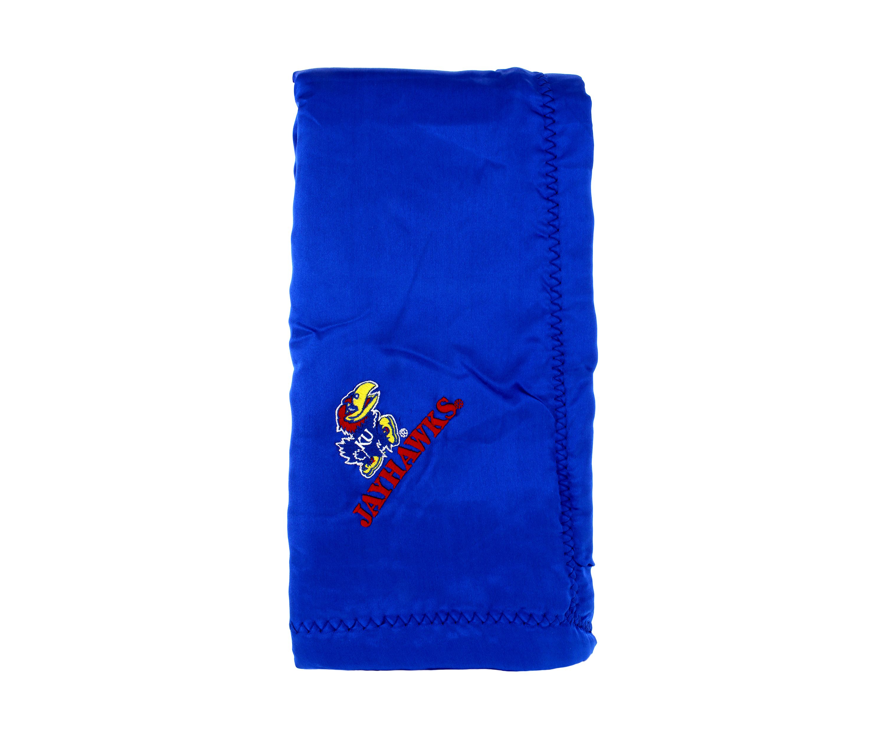 NCAA Kansas Jayhawks 28 in x 28 in Silky and Super Soft Plush Baby Blanket