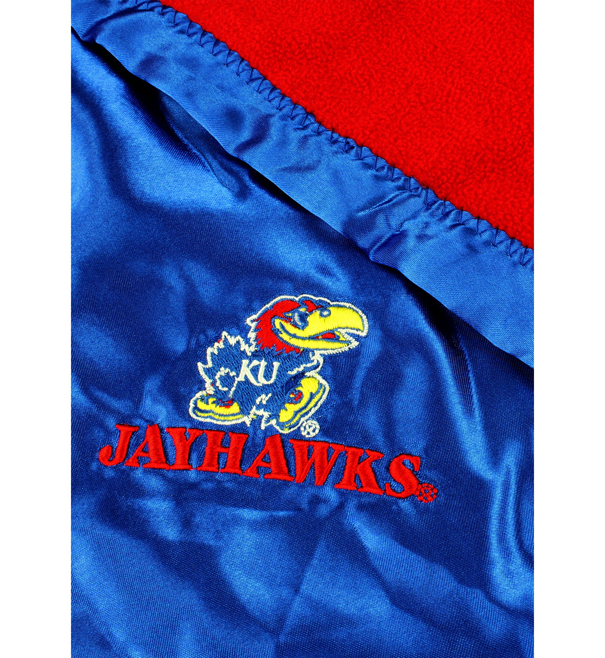 NCAA Kansas Jayhawks 28 in x 28 in Silky and Super Soft Plush Baby Blanket