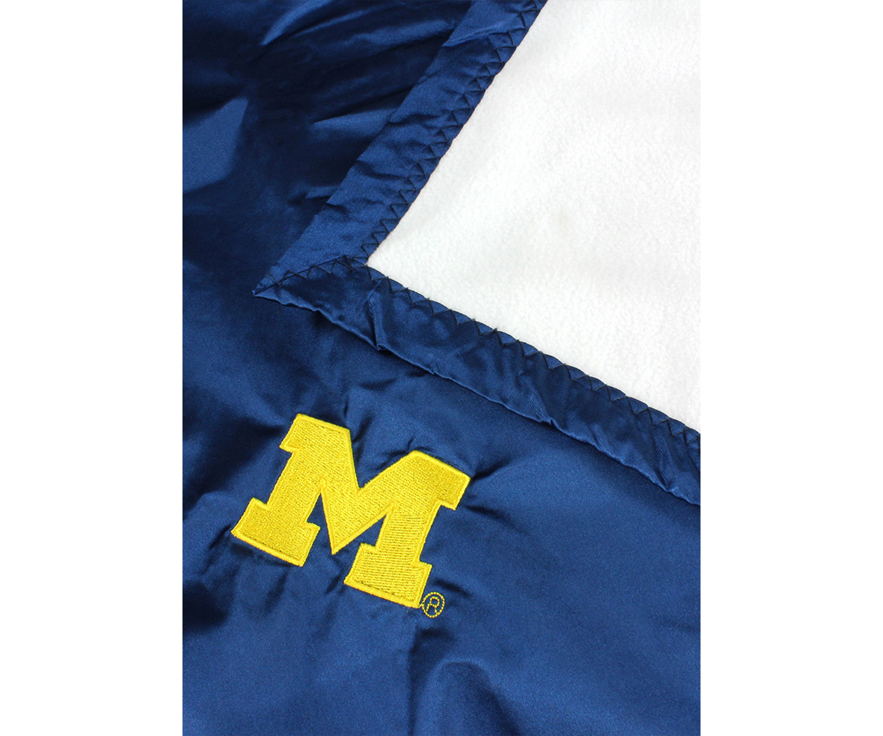 NCAA Michigan Wolverines 28 in x 28 in Silky and Super Soft Plush Baby Blanket