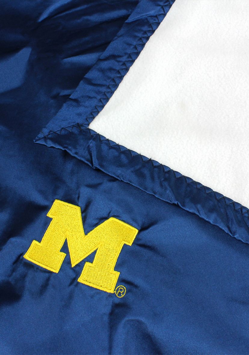 NCAA Michigan Wolverines 28 in x 28 in Silky and Super Soft Plush Baby Blanket