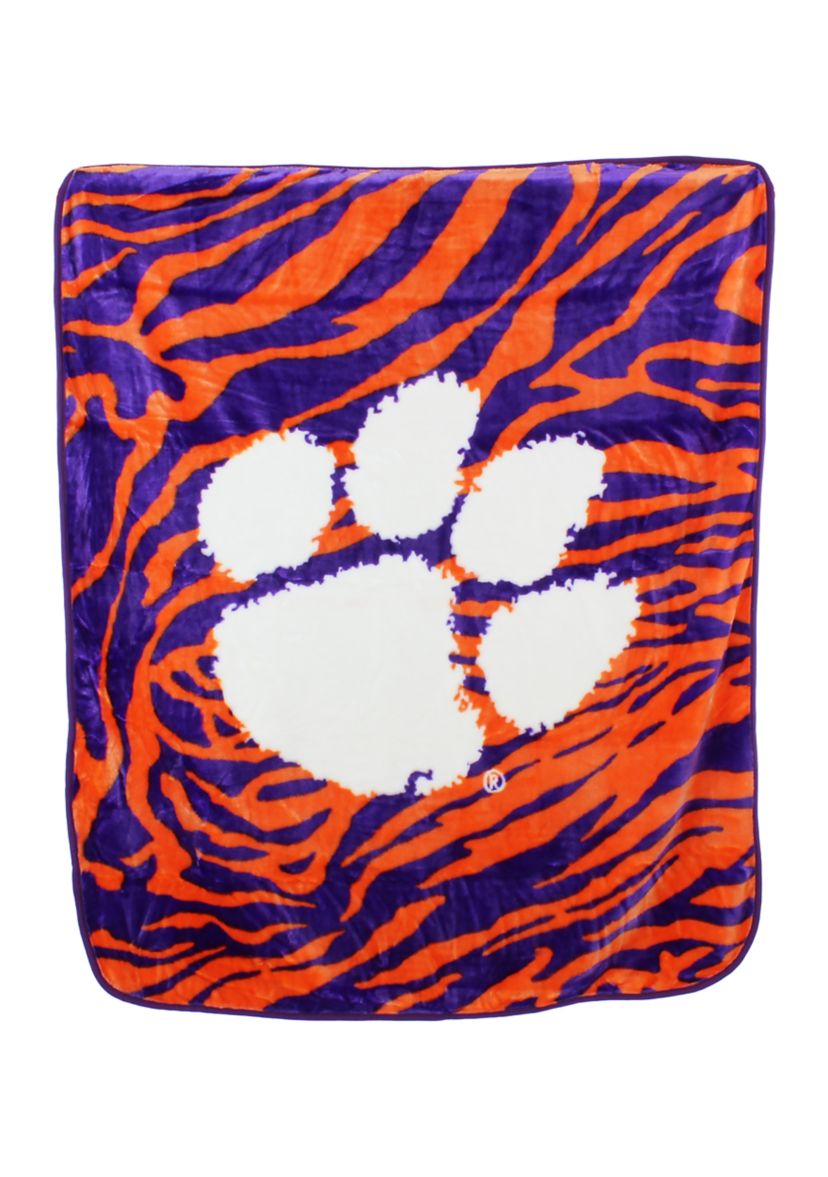 NCAA Clemson Tigers Soft Raschel Throw Blanket