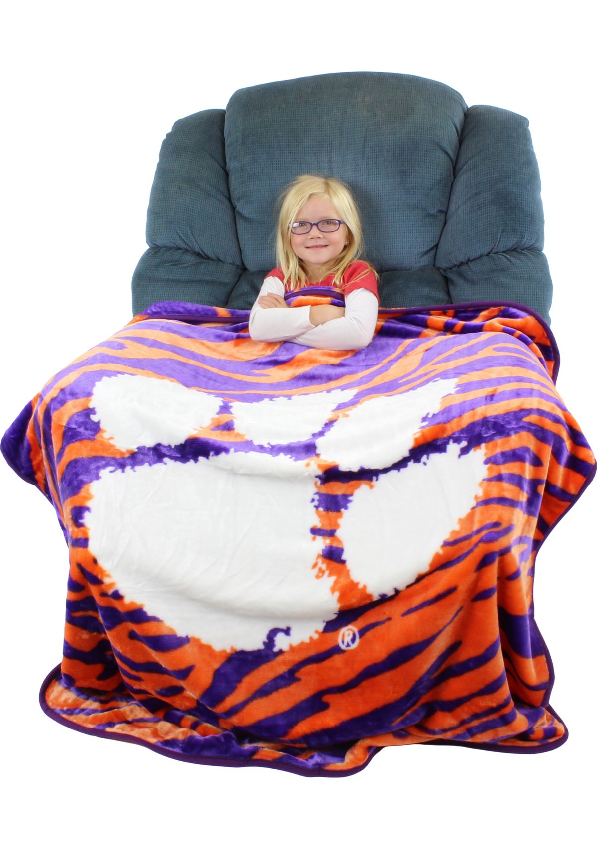 NCAA Clemson Tigers Soft Raschel Throw Blanket