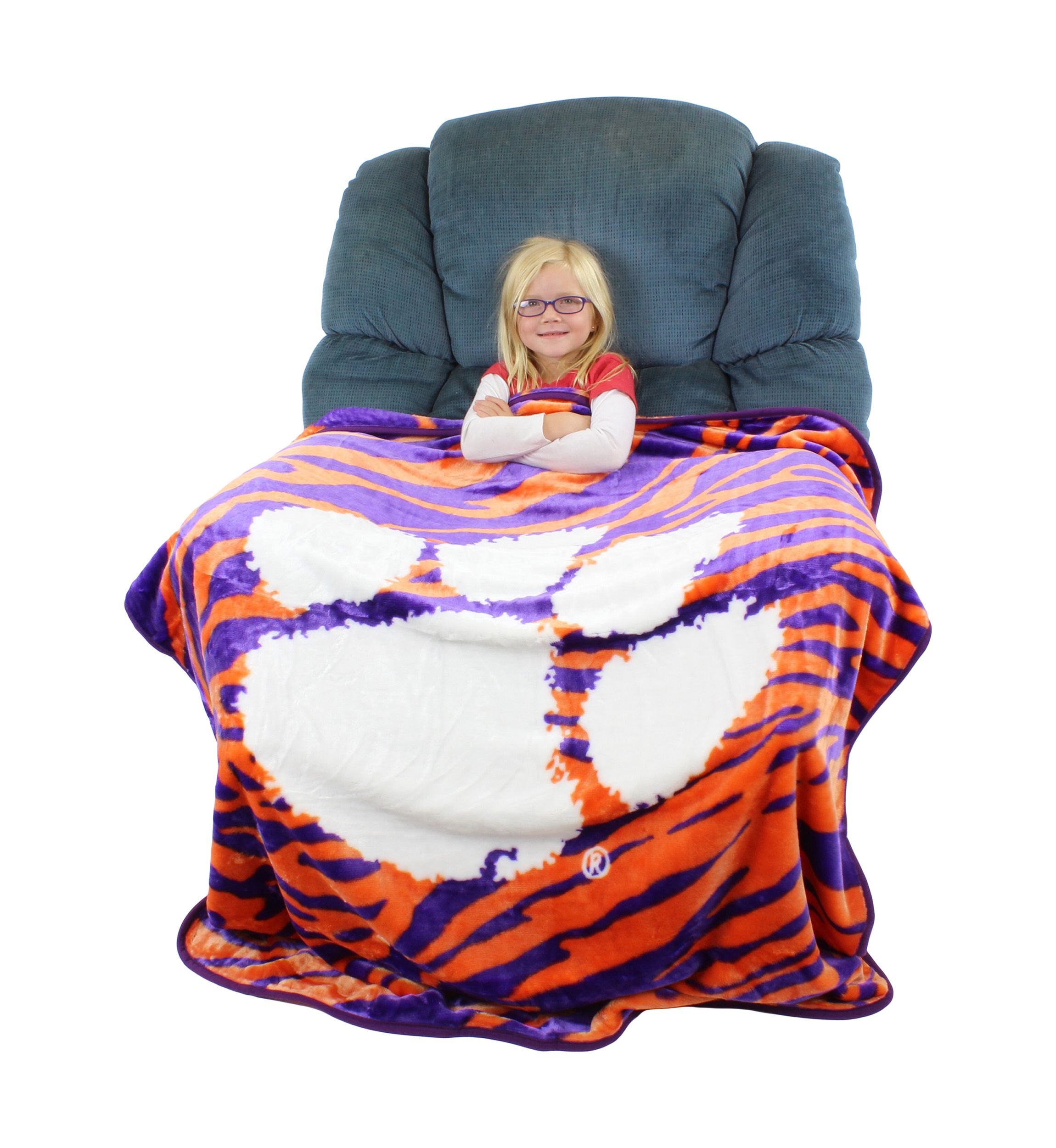 NCAA Clemson Tigers Soft Raschel Throw Blanket
