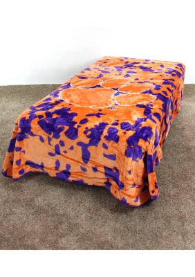 NCAA Clemson Tigers Huge Raschel Throw Blanket