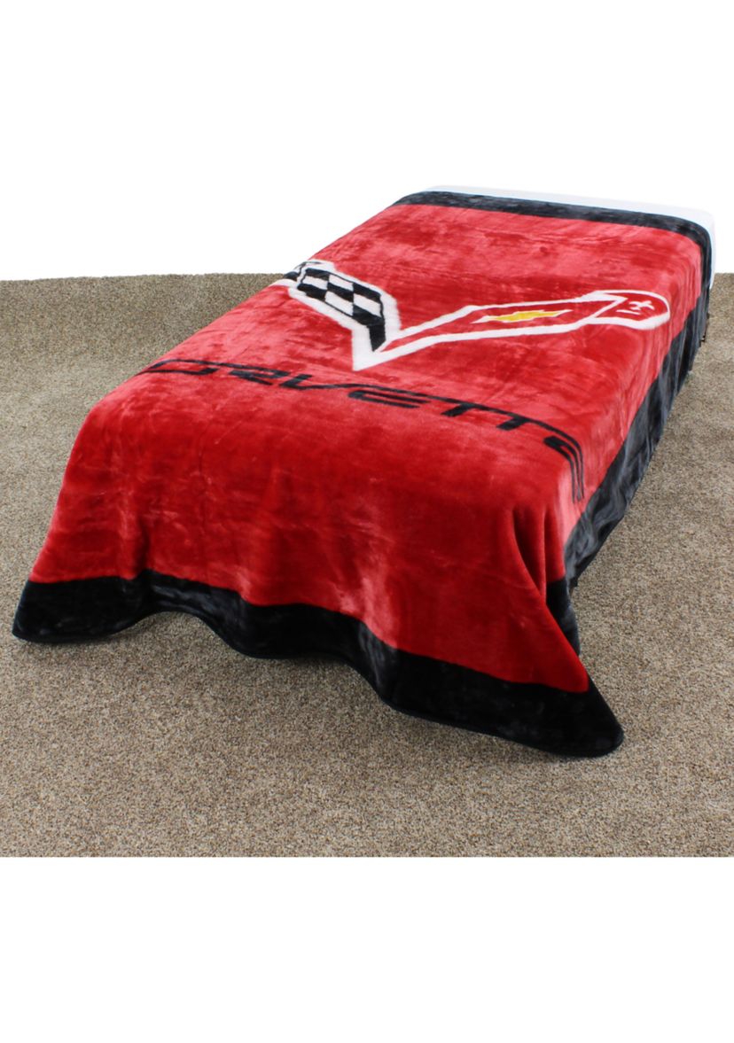 Corvette Huge Raschel Throw Blanket
