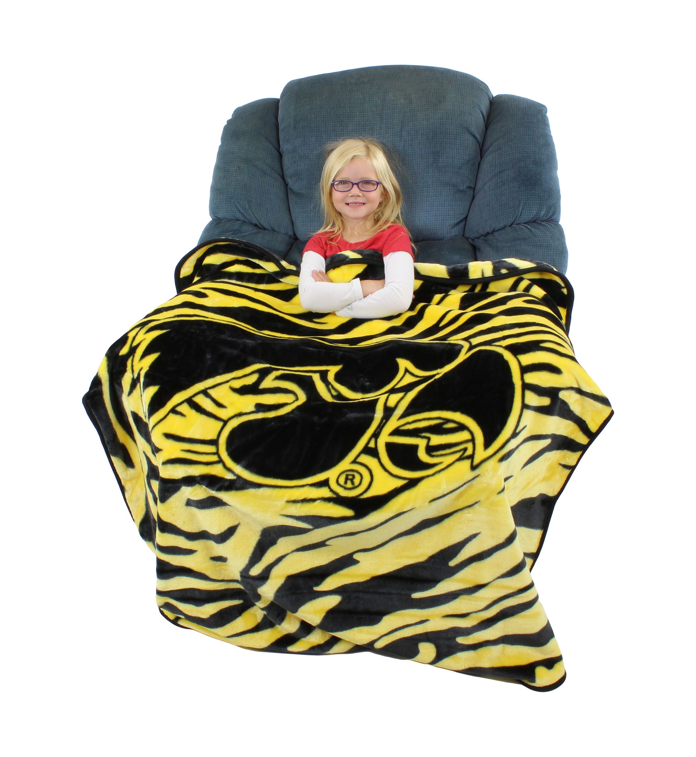 NCAA Iowa Hawkeyes Soft Raschel Throw Blanket