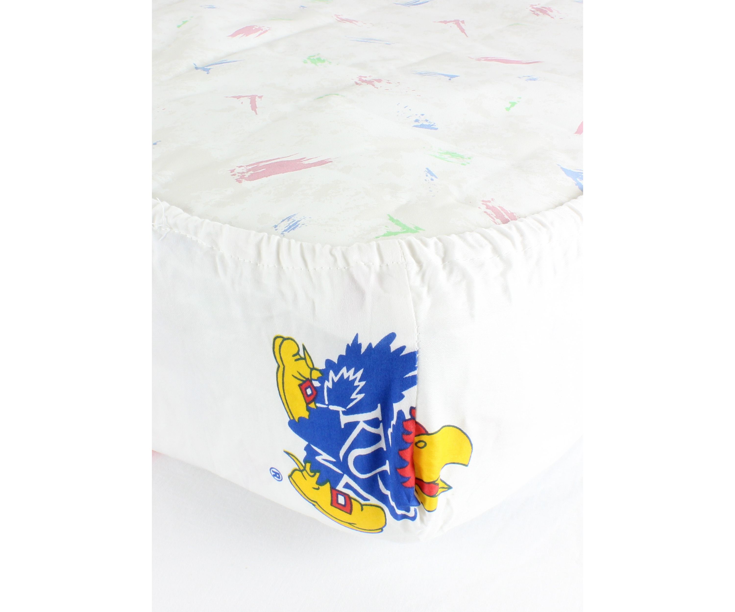 NCAA Kansas Jayhawks White Baby Crib Fitted Sheet 