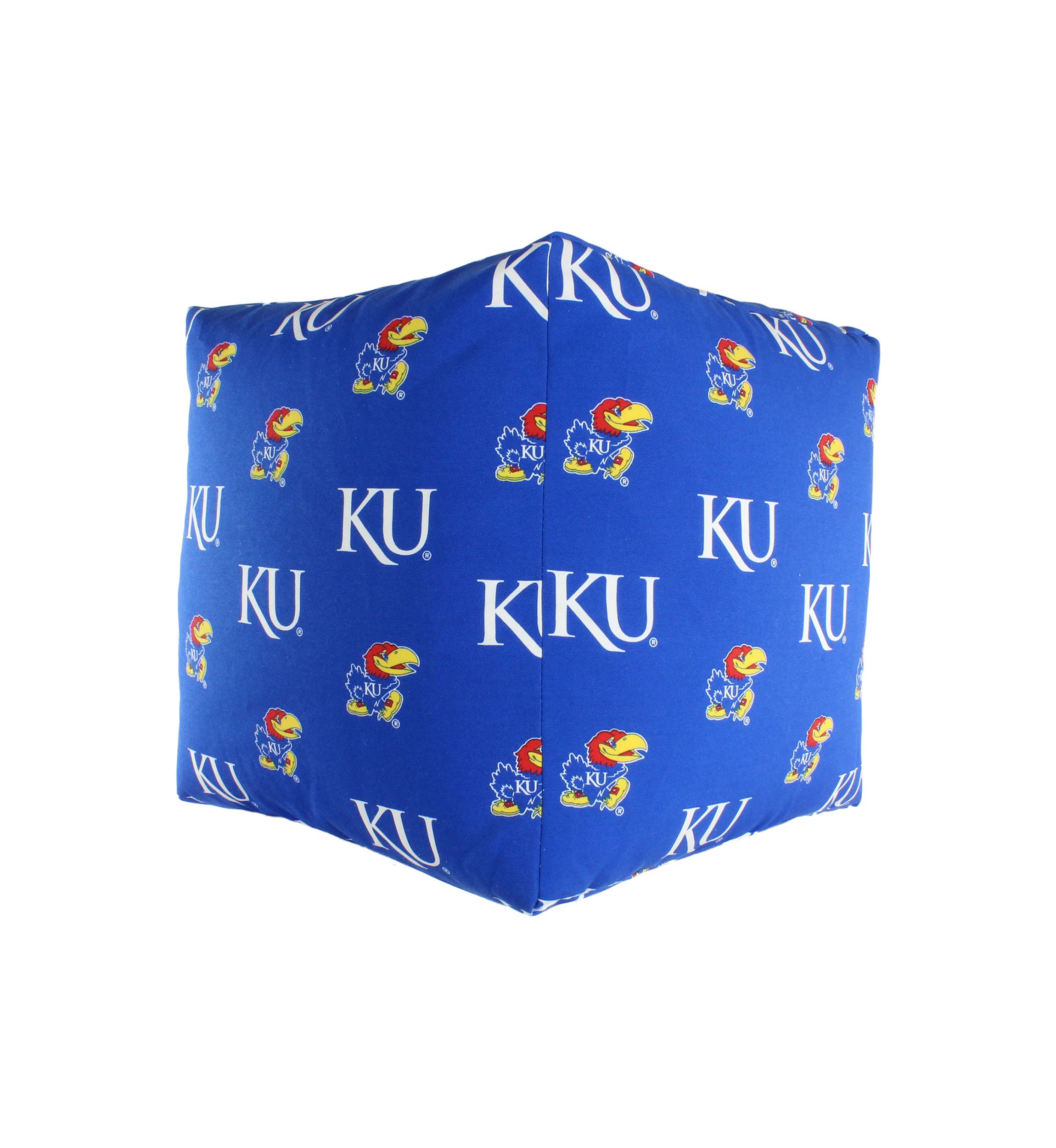 NCAA Kansas Jayhawks Cubed Bean Bag Pouf
