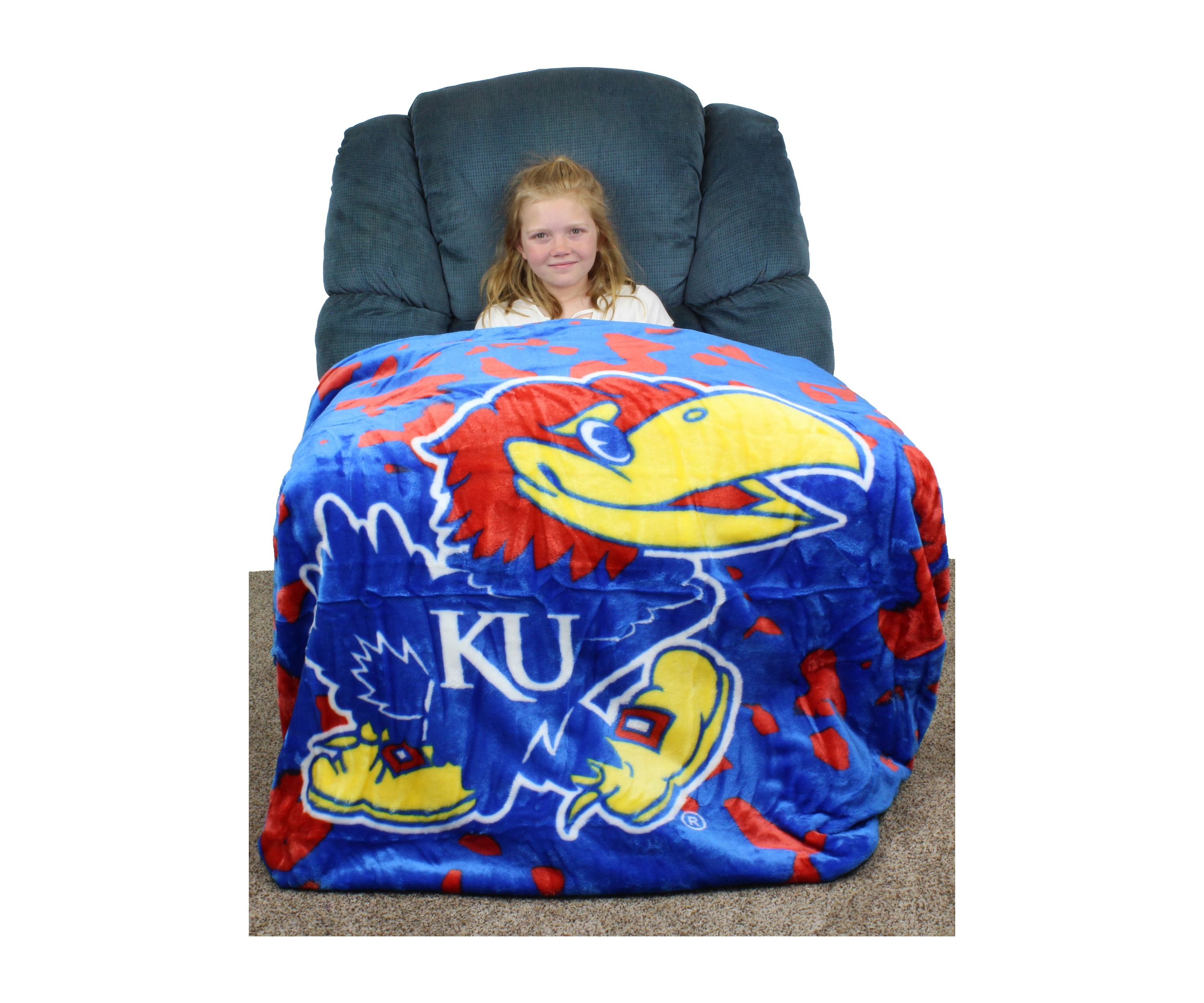 NCAA Kansas Jayhawks Huge Raschel Throw Blanket