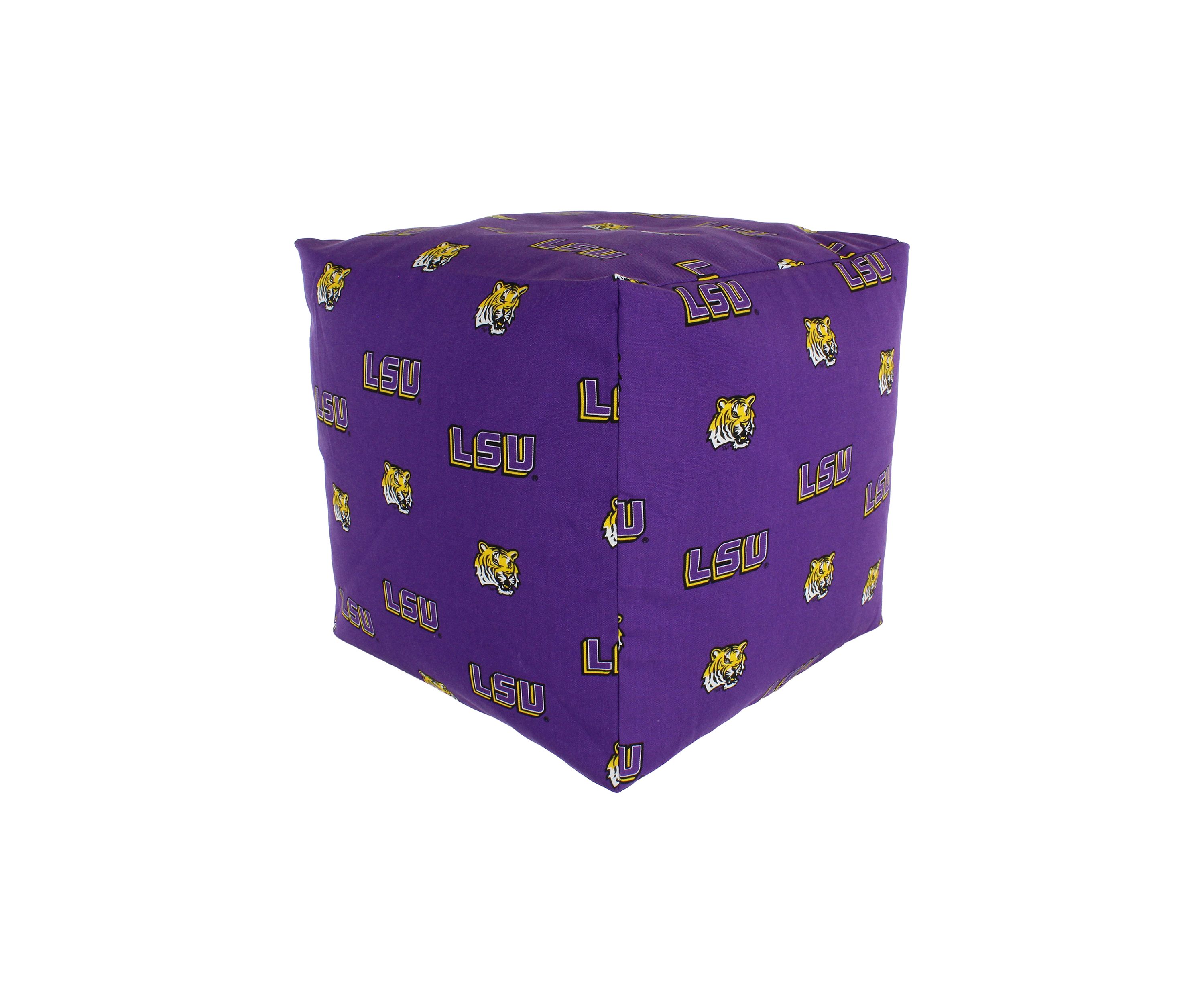 NCAA LSU Tigers Cubed Bean Bag Pouf