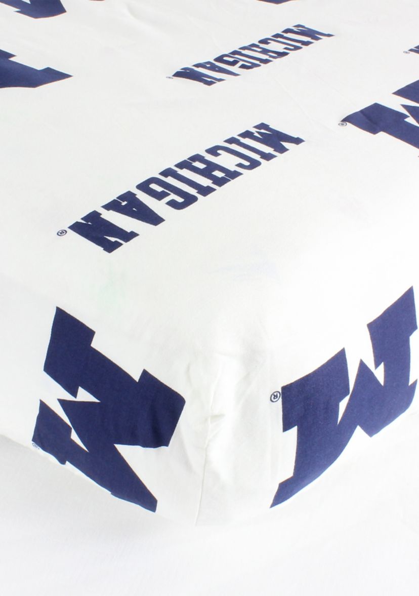 NCAA Michigan Wolverines White Baby Crib Fitted Sheet 