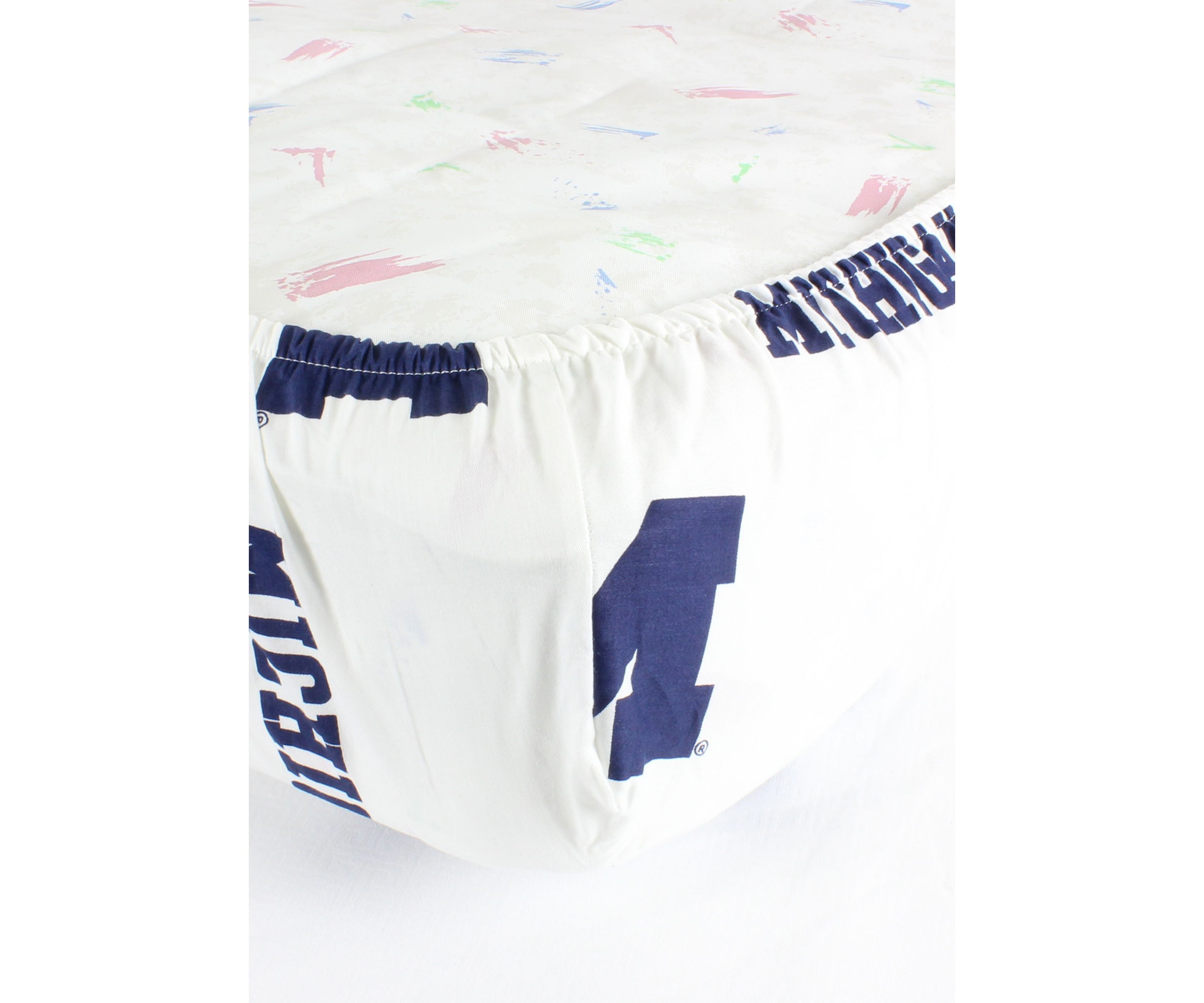 NCAA Michigan Wolverines White Baby Crib Fitted Sheet 