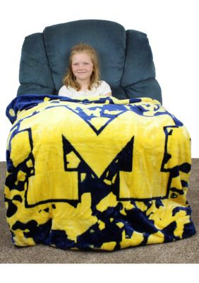 NCAA Michigan Wolverines Huge Raschel Throw Blanket