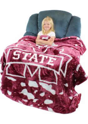 NCAA Mississippi State Bulldogs Huge Raschel Throw Blanket