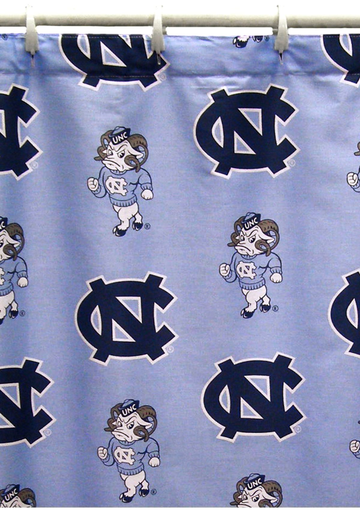 NCAA North Carolina Tar Heels Printed Shower Curtain Cover