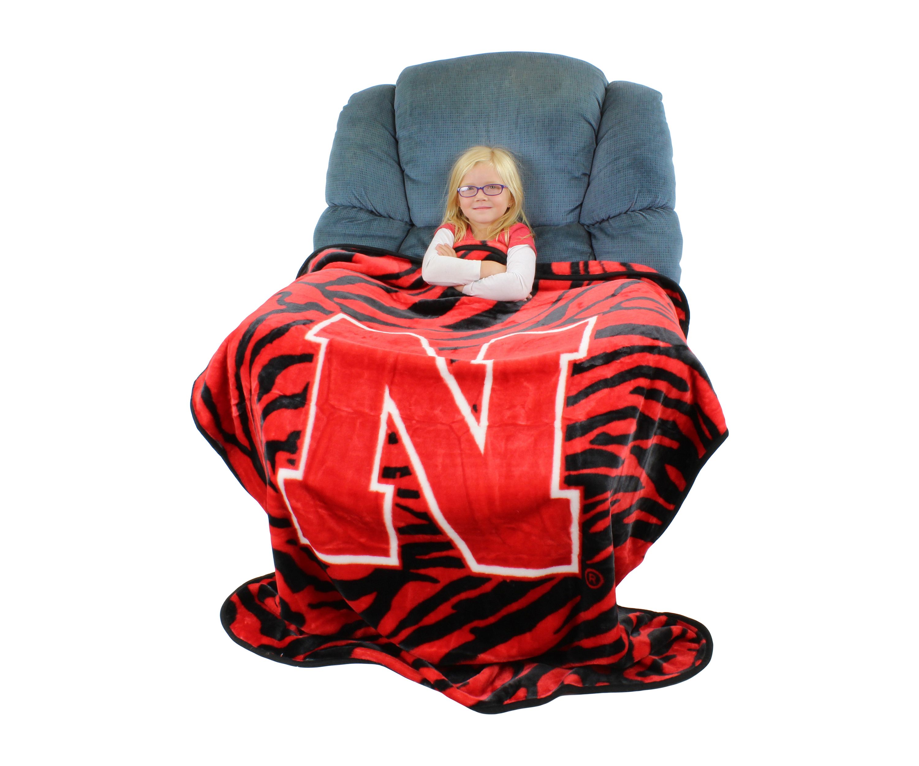 NCAA Nebraska Cornhuskers Soft Raschel Throw Blanket