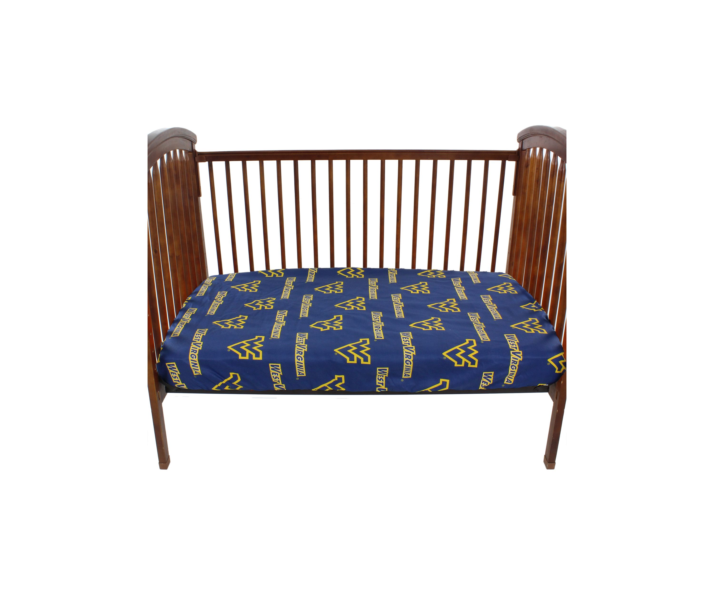 NCAA West Virginia Mountaineers Baby Crib Fitted Sheet