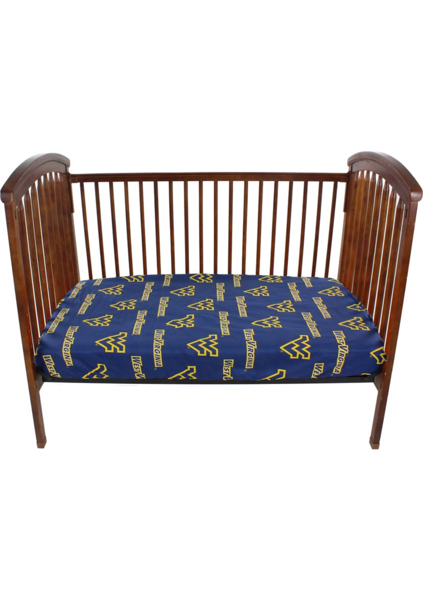 NCAA West Virginia Mountaineers Baby Crib Fitted Sheet
