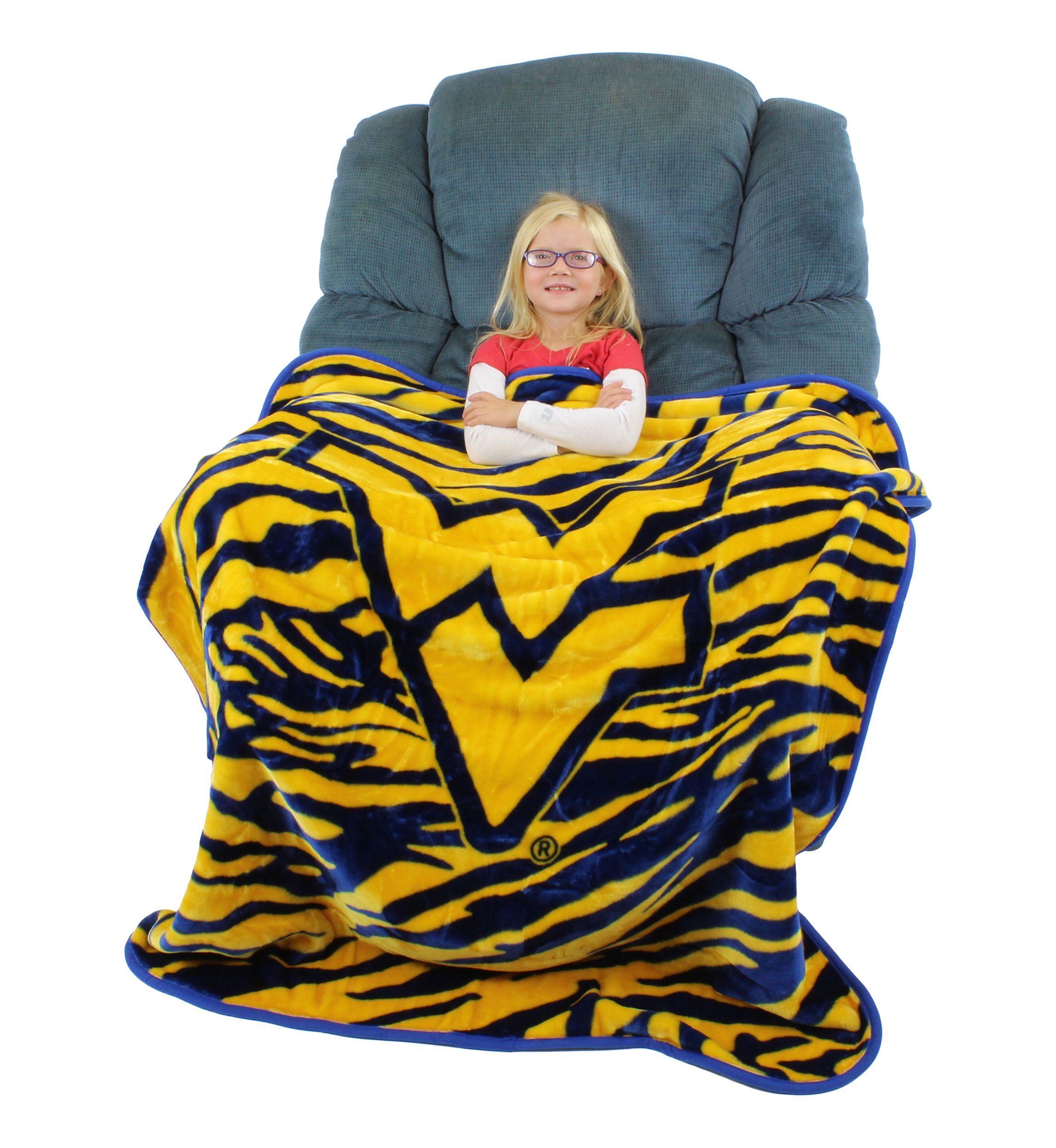 NCAA West Virginia Mountaineers Soft Raschel Throw Blanket