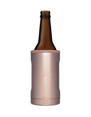 New Brumate Hopsulator Bott'l Bottle Cooler 12 oz Drink Holder Glitter Rose Gold 