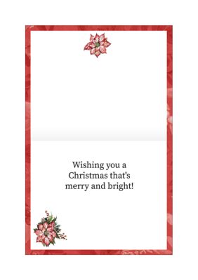 Poinsettia Cardinal Boxed Christmas Cards - Set of 18