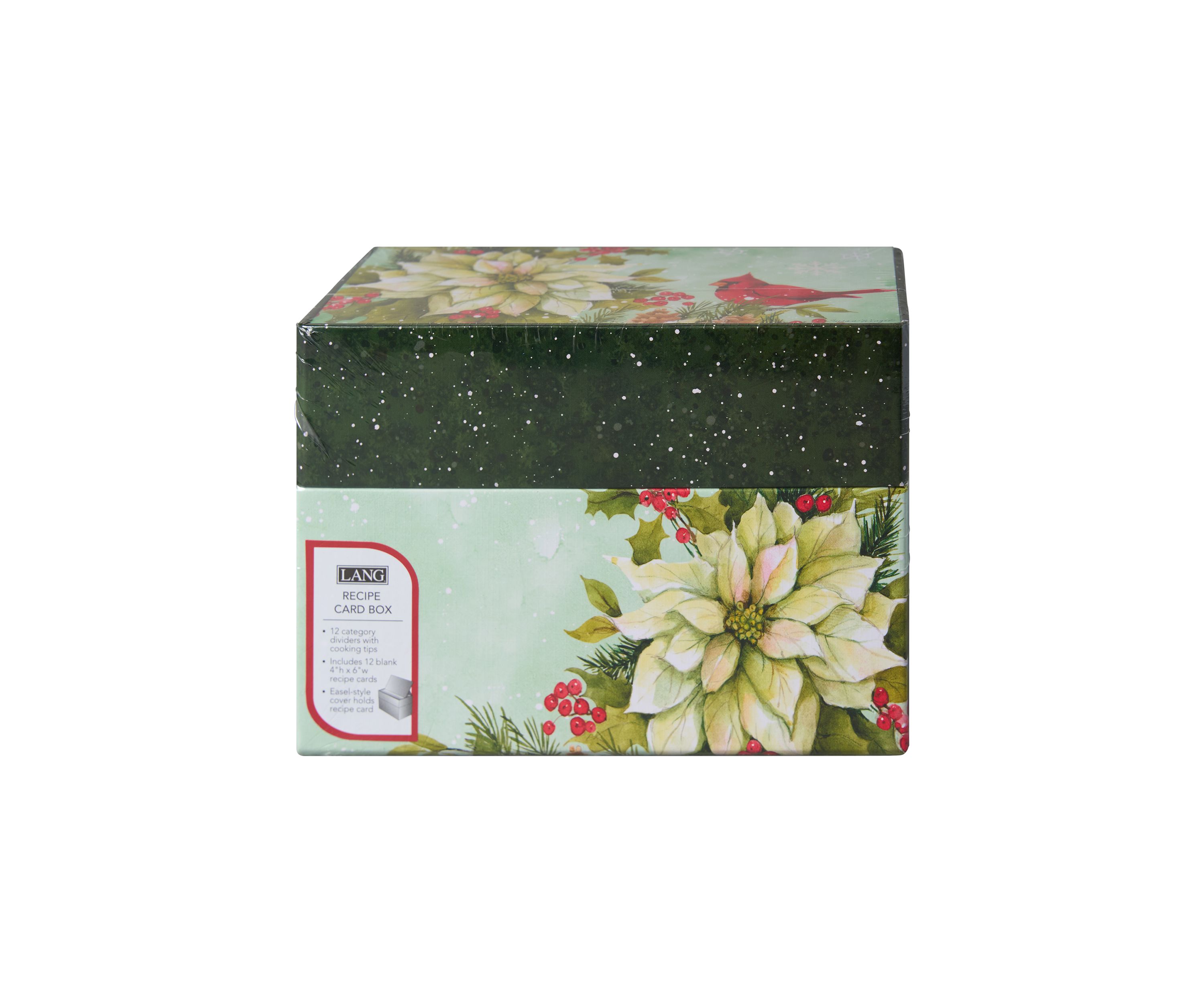 Poinsettia Cardinal Recipe Box