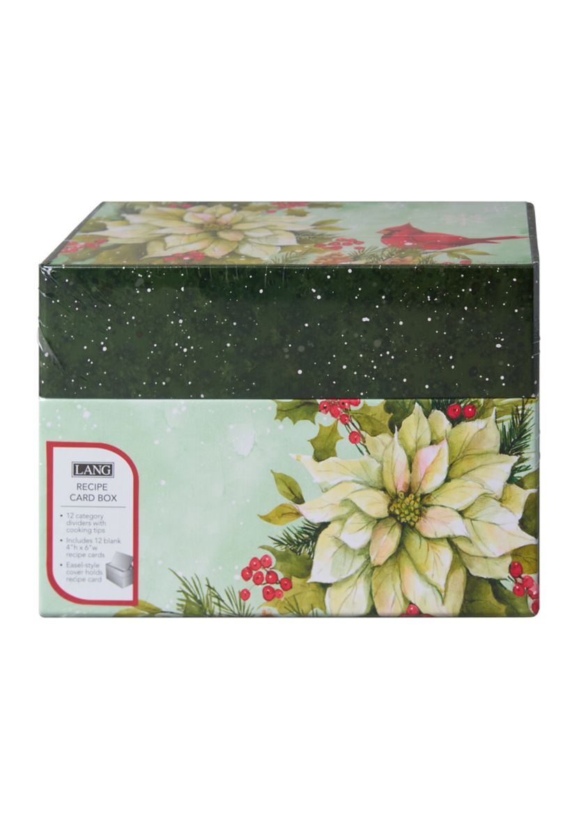Poinsettia Cardinal Recipe Box