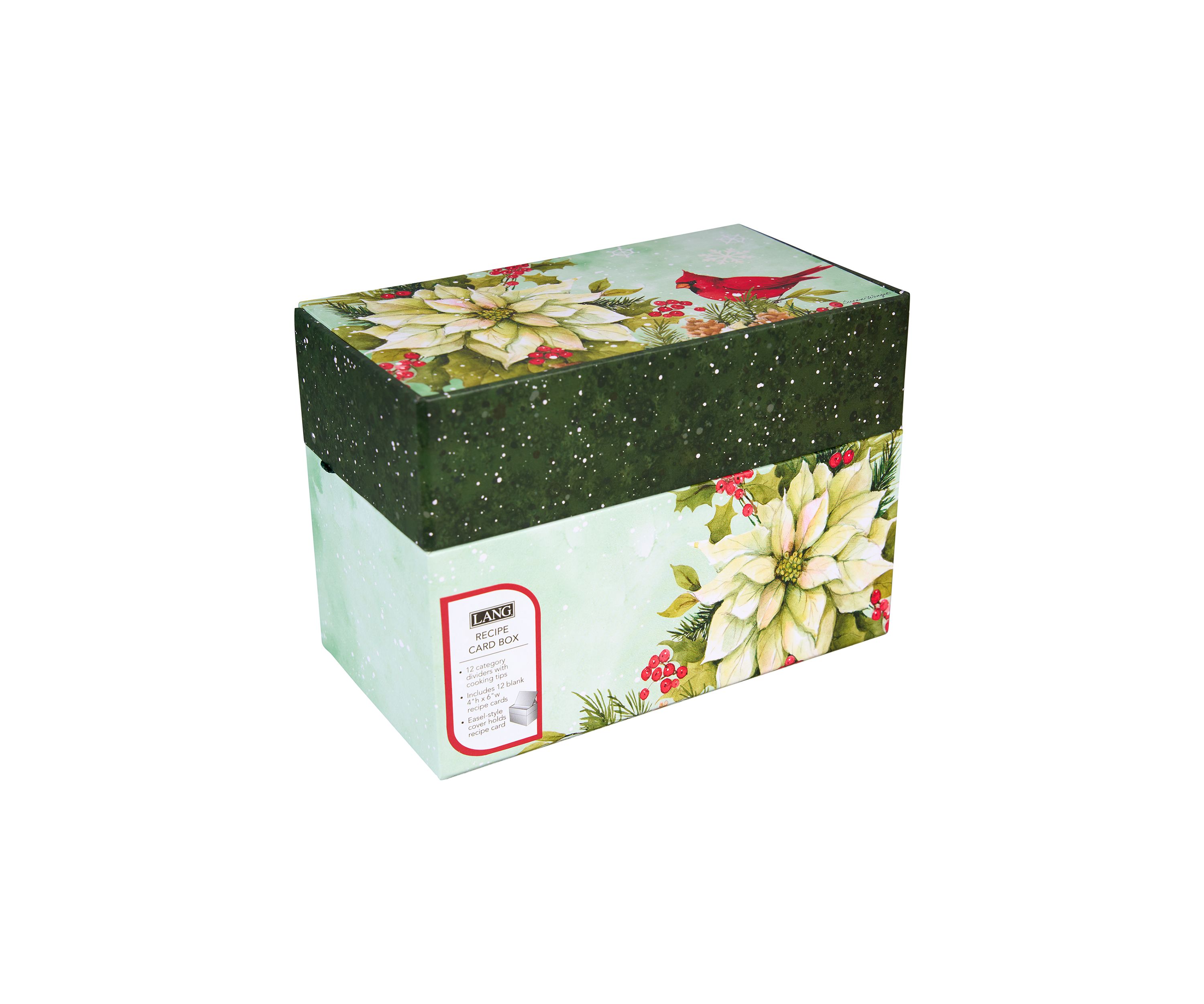 Poinsettia Cardinal Recipe Box