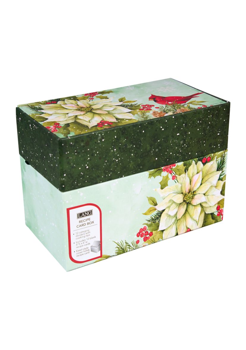 Poinsettia Cardinal Recipe Box