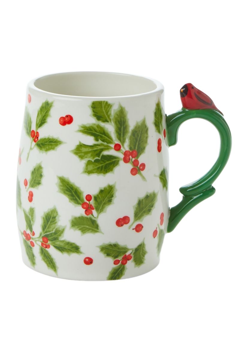 Berry Leaves Cardinal Coffee Mug