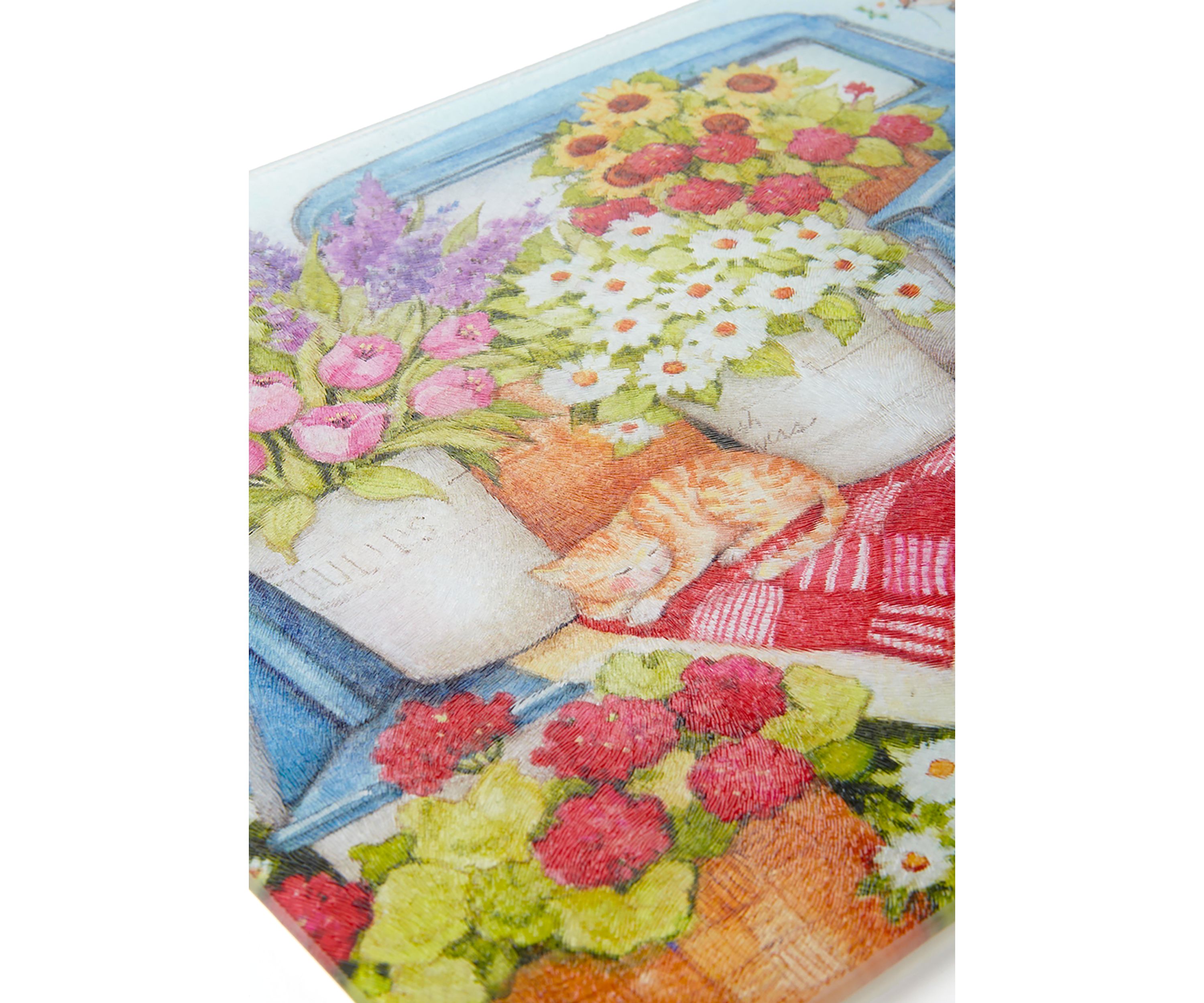 Truckin Along Glass Cutting Board
